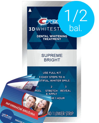 Poloviční balení pásků Crest 3D White SUPREME BRIGHT